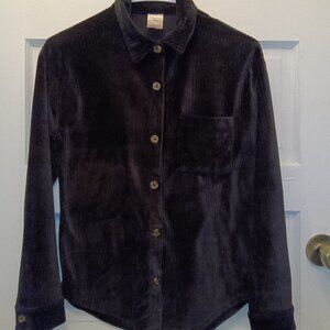 Black texturized button down collar shirt